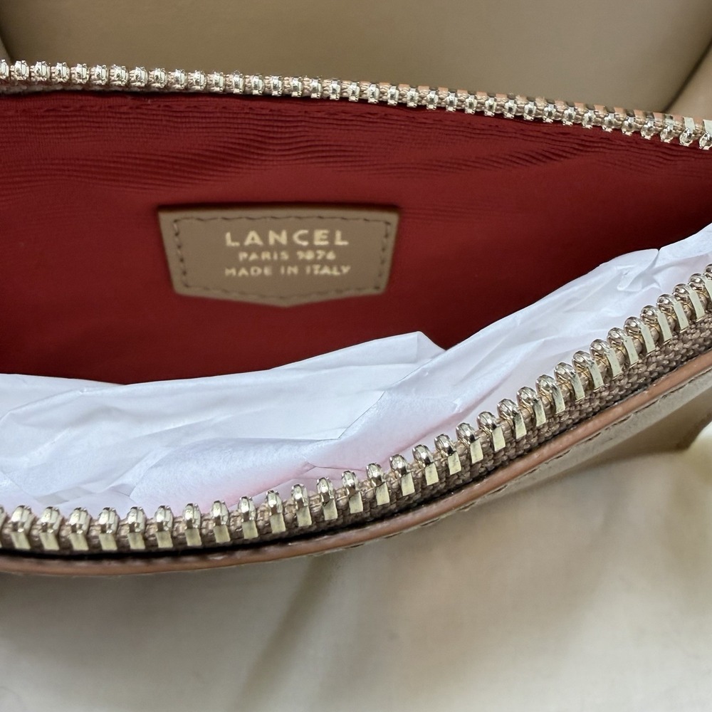 Lancel Cheri Bucket Bag Camel Leather Drawstring‎ Shoulder Bag Italy NWOT Pouch - Picture 10 of 13